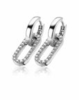 Zinzi zilveren oorbedels 20mm ovale vorm witte zirkonia's ZICH2156, exclusief en kwalitatief hoogwaardig. Ontdek nu!