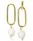 Zinzi zilveren oorbedels 14K geel verguld 43mm ovaal witte parel ZICH2188G, exclusief en kwalitatief hoogwaardig. Ontdek nu!