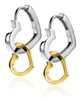 Zinzi zilveren oorbedels 14K geel verguld 12mm open harten ZICH2197G, exclusief en kwalitatief hoogwaardig. Ontdek nu!