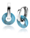 Zinzi oorbedels rond 12mm met turquoise howliet edelsteen ZICH2274T (excl. oorringen), exclusief en kwalitatief hoogwaardig. Ontdek nu!