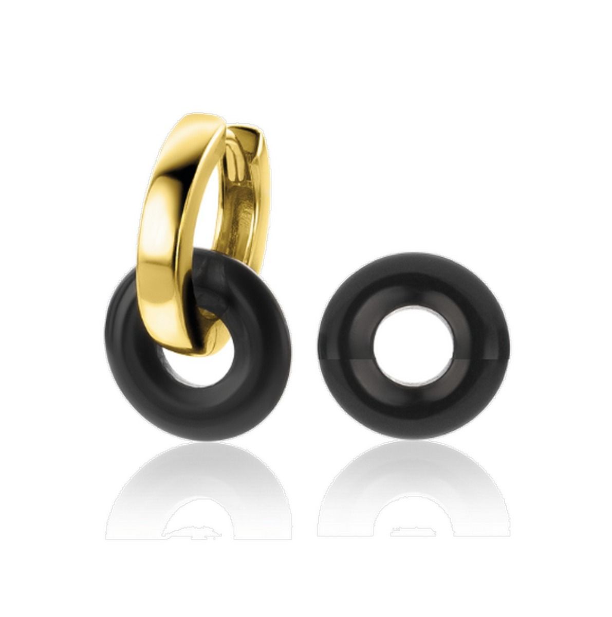ZINZI Edelsteen Oorbedels met Zwarte Onyx - ZICH2274Z