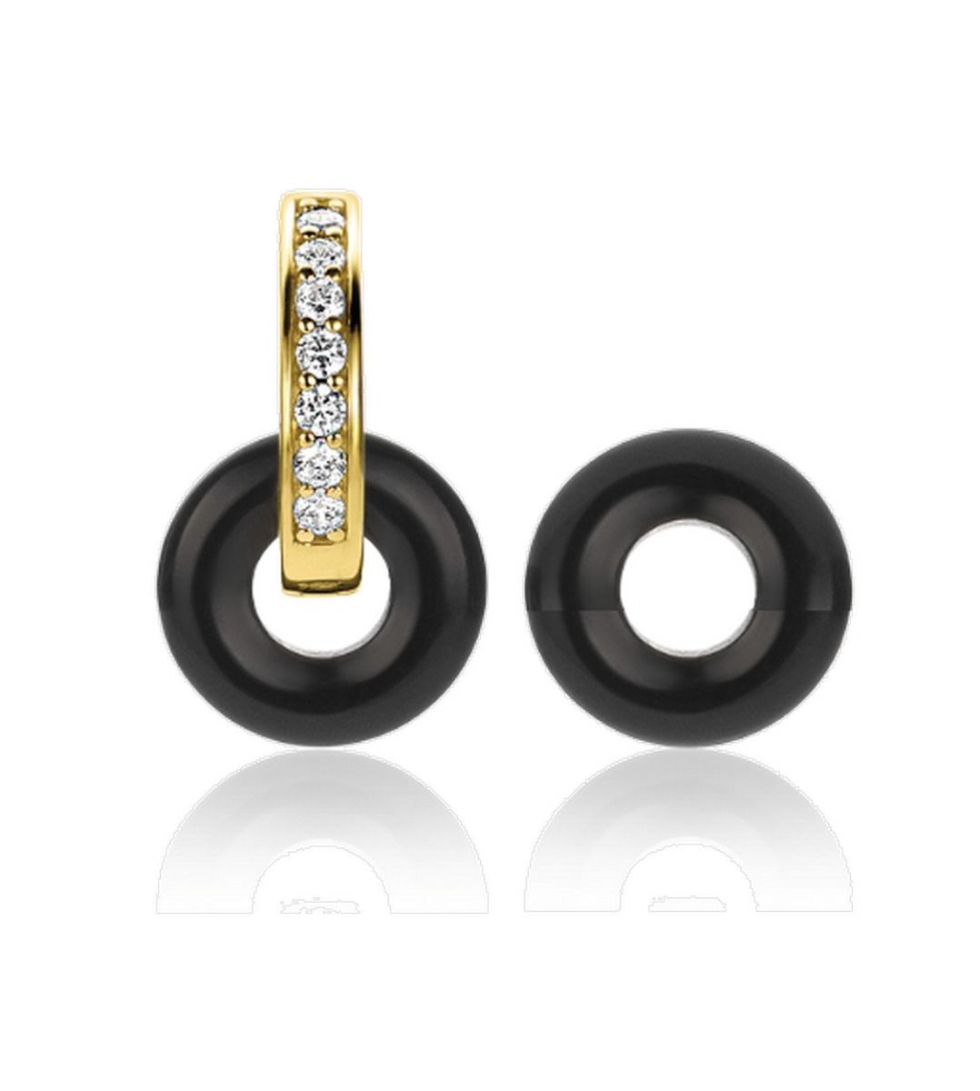 ZINZI Edelsteen Oorbedels met Zwarte Onyx - ZICH2274Z
