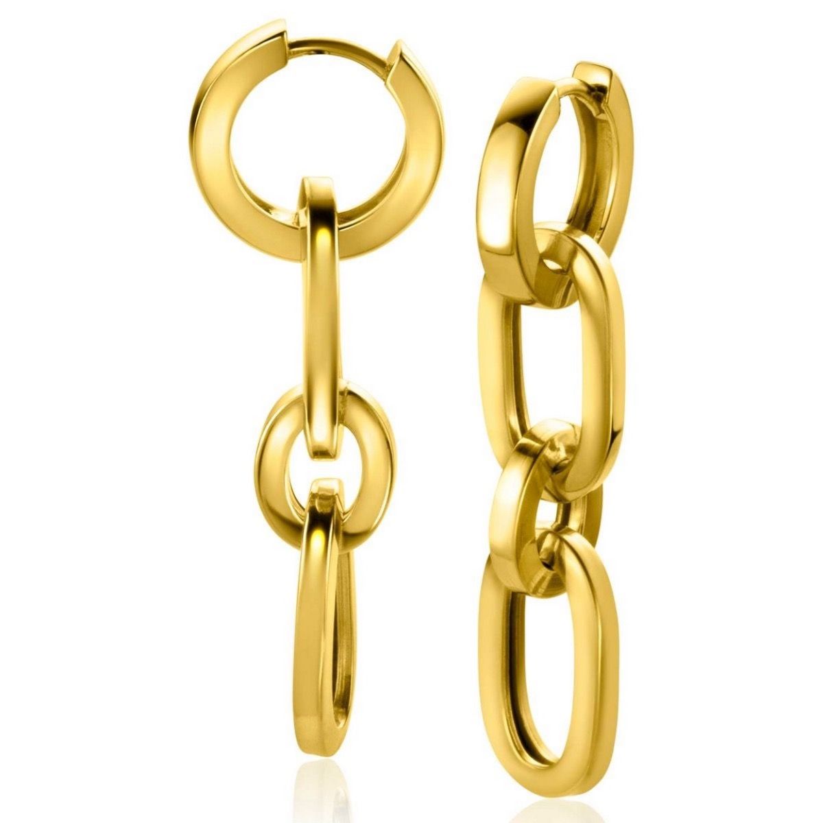 ZINZI Verguld Zilveren Oorbedels 35mm - ZICH2351G