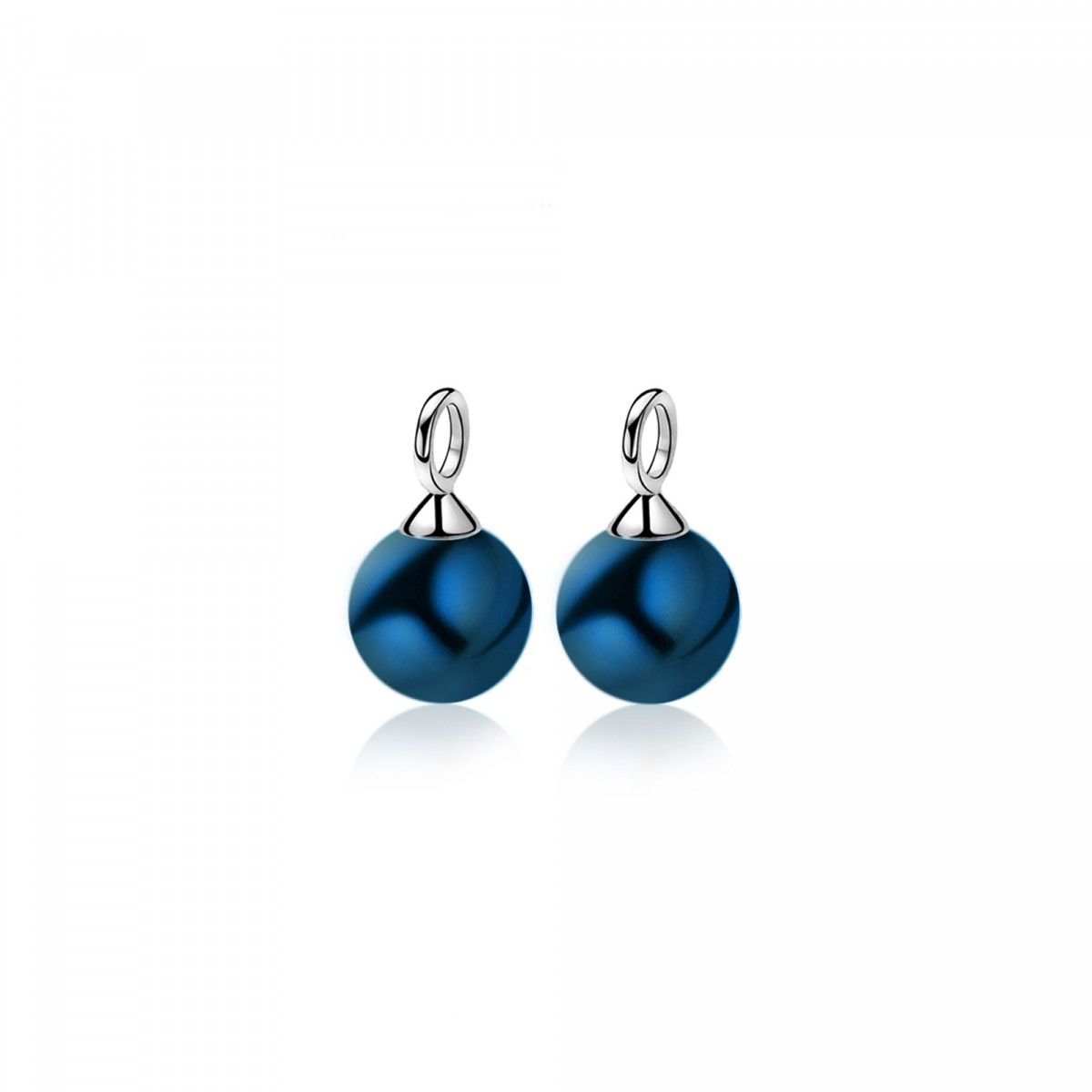 ZINZI Zilveren Oorbedels met Blauwe Parel - ZICH266B