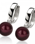 Zinzi zilveren oorbedels parel rond bordeaux rood 10mm ZICH266DR, exclusief en kwalitatief hoogwaardig. Ontdek nu!