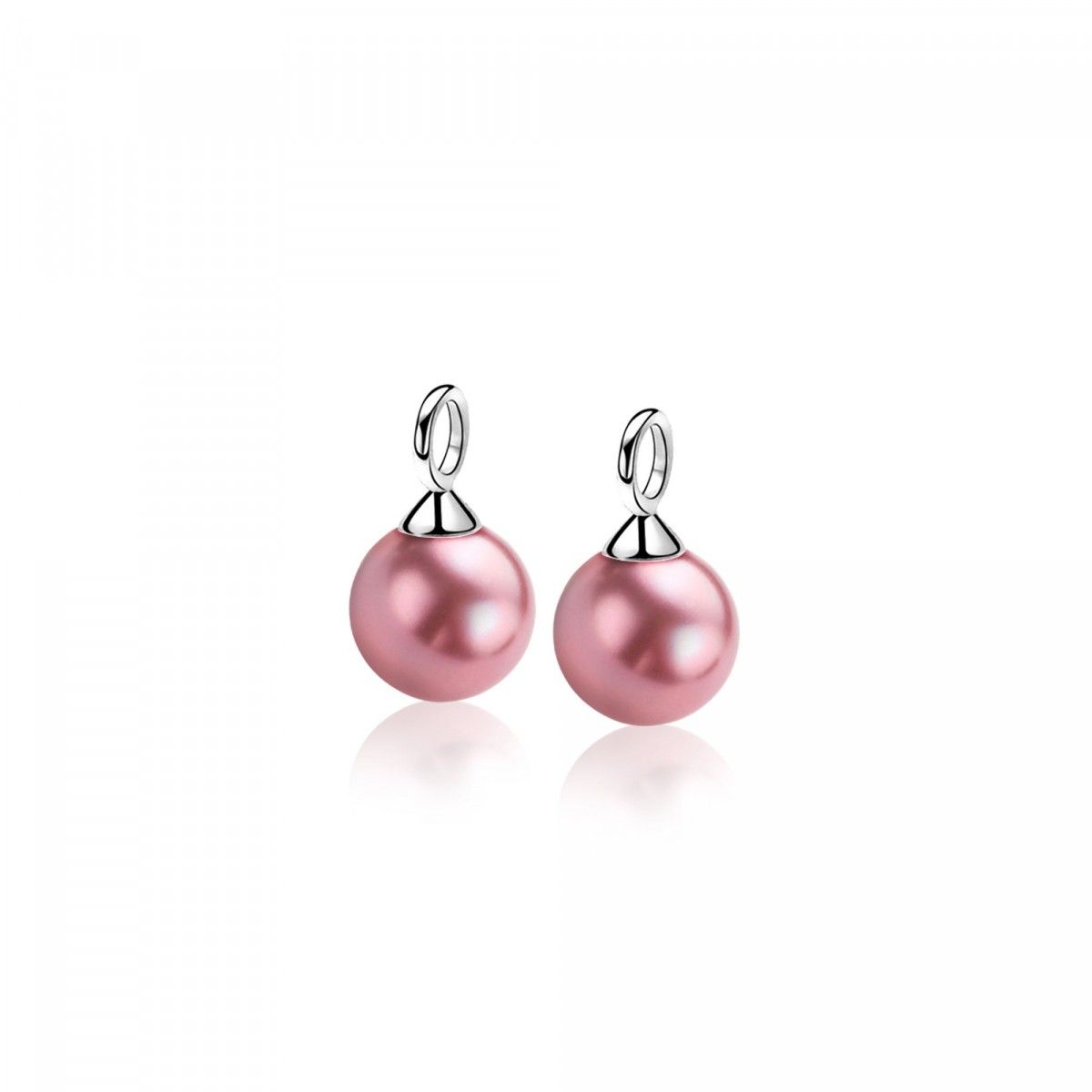 ZINZI Zilveren Oorbedels met Roze Parel - ZICH266F