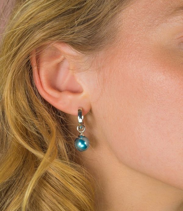 ZINZI Zilveren Oorbedels met Blauwe Parel - ZICH266LB