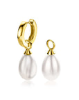 Zinzi ZICH355WG - Gold Plated Zilveren Oorbedels met Witte Parel, exclusief en kwalitatief hoogwaardig. Ontdek nu!