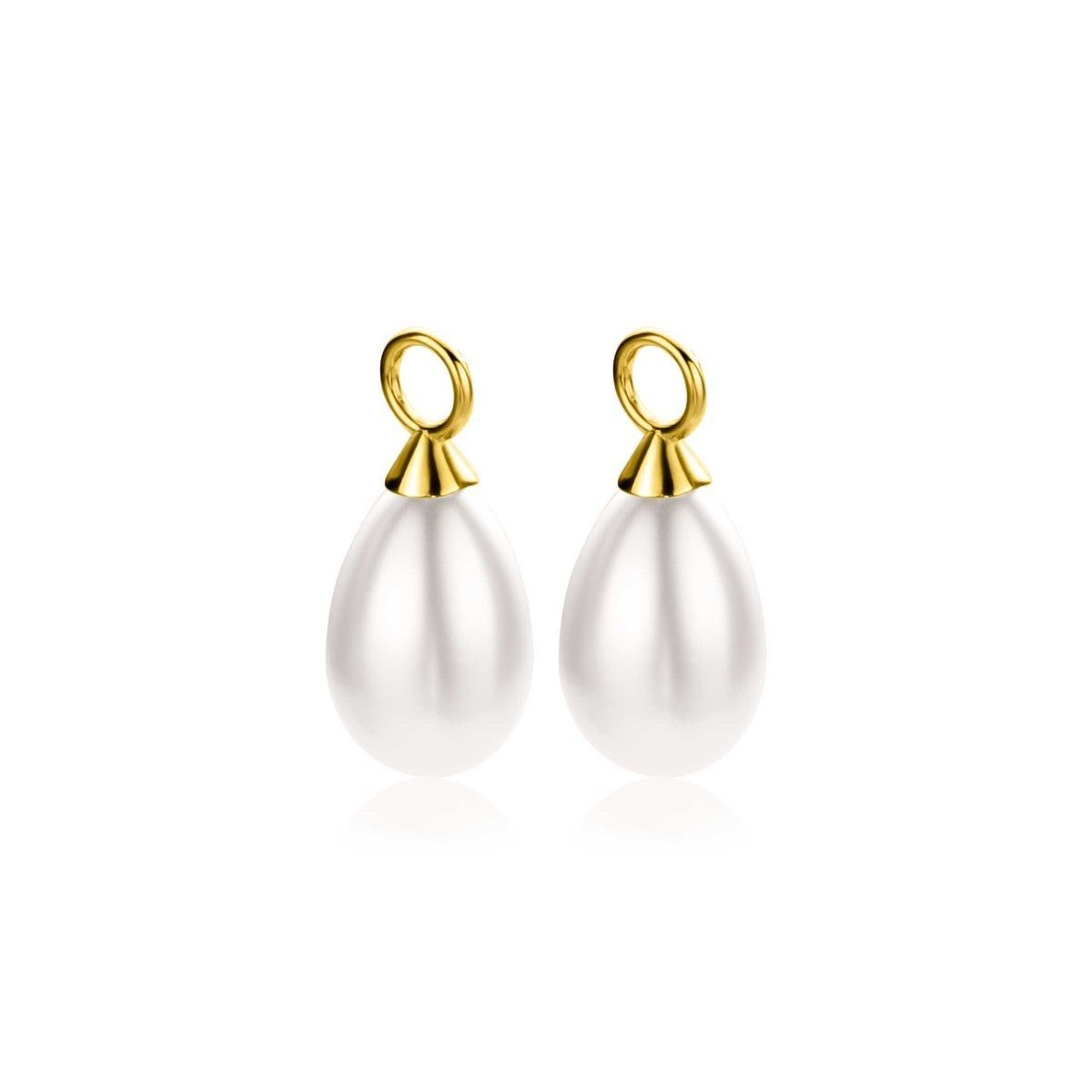 ZINZI Plated met Parel Oorbedels zilver - ZICH355WG