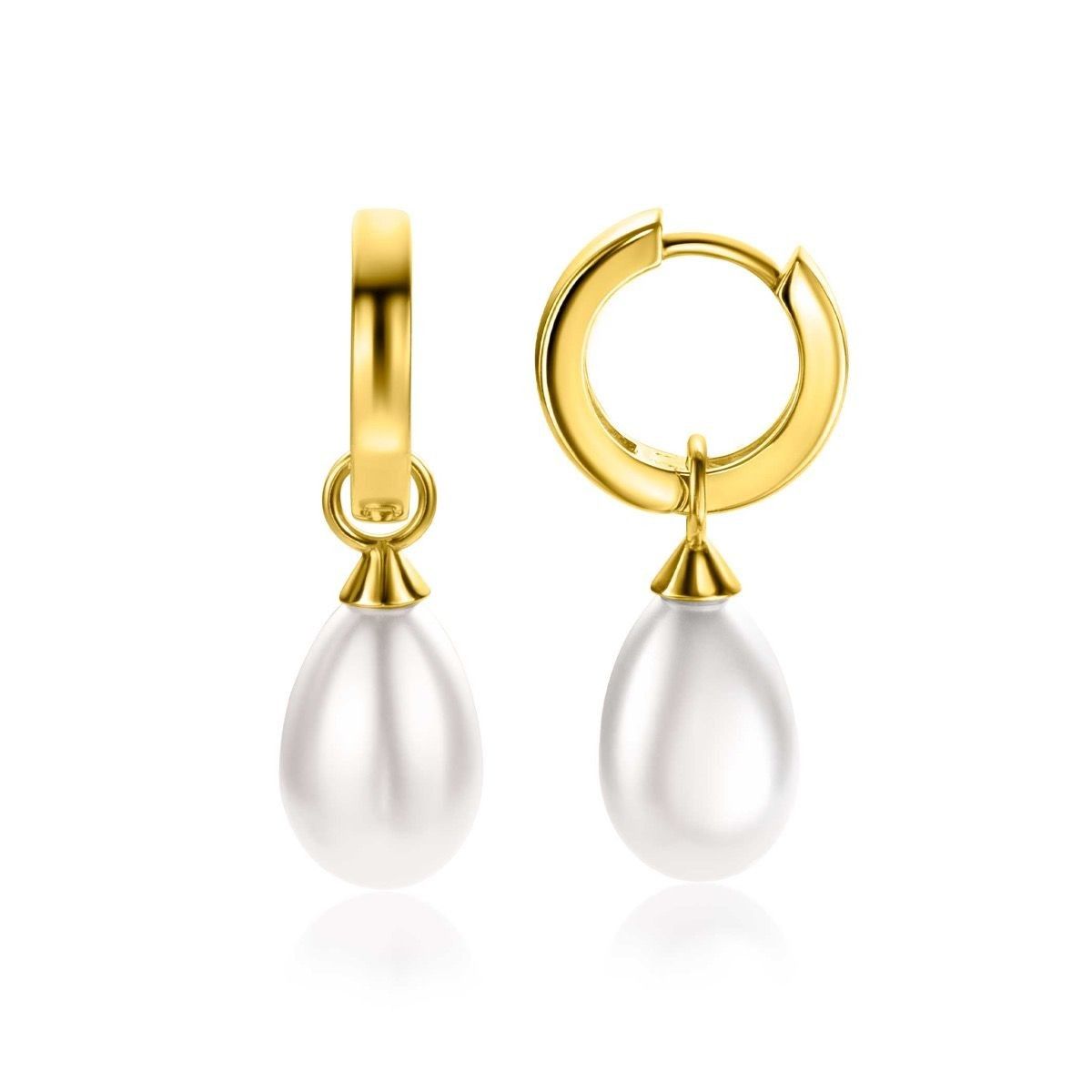 ZINZI Plated met Parel Oorbedels zilver - ZICH355WG