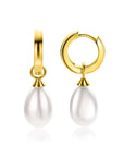 Zinzi ZICH355WG - Gold Plated Zilveren Oorbedels met Witte Parel, exclusief en kwalitatief hoogwaardig. Ontdek nu!