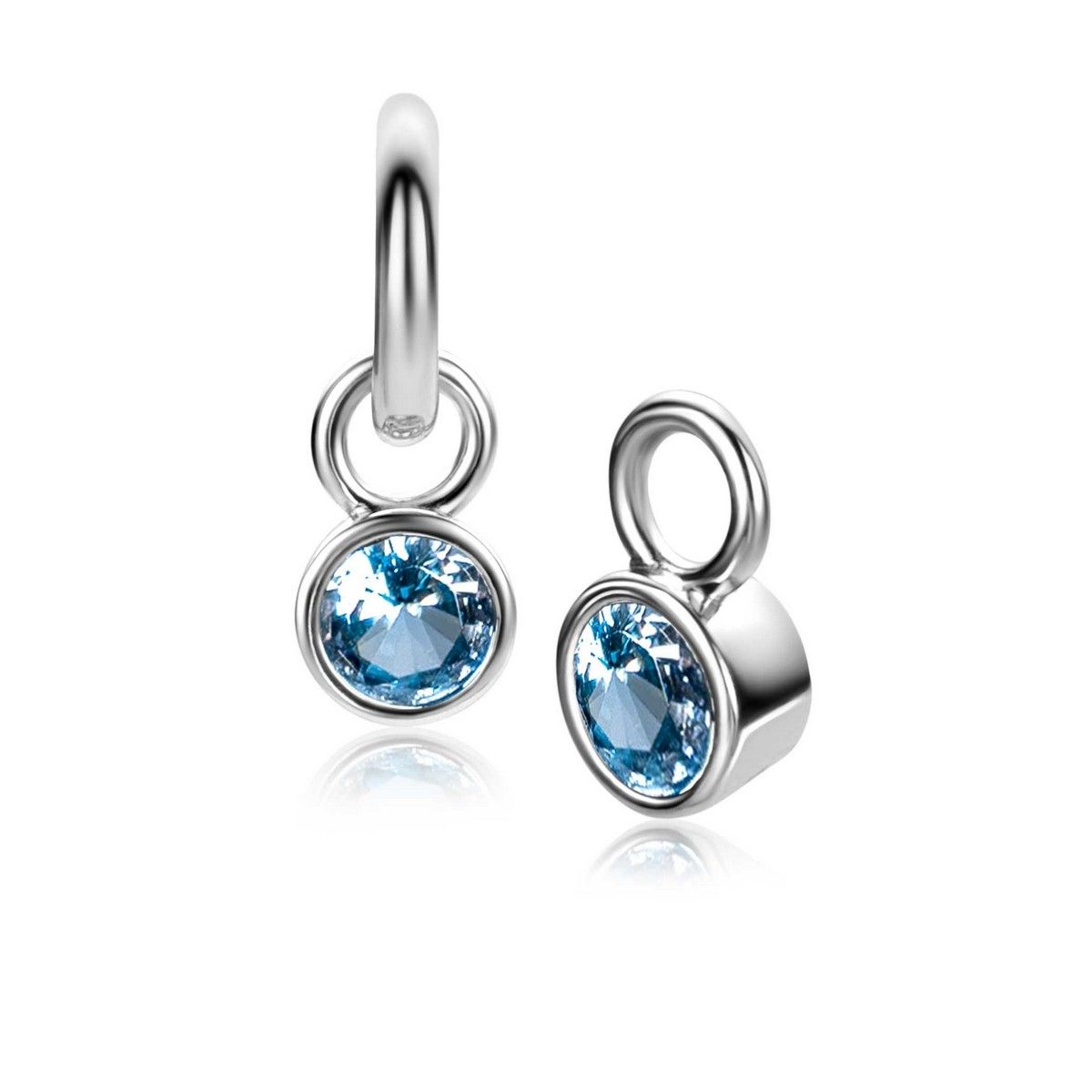 ZINZI Zilveren Oorbedels met Blauwe Zirkonia ZICHZ-DEC