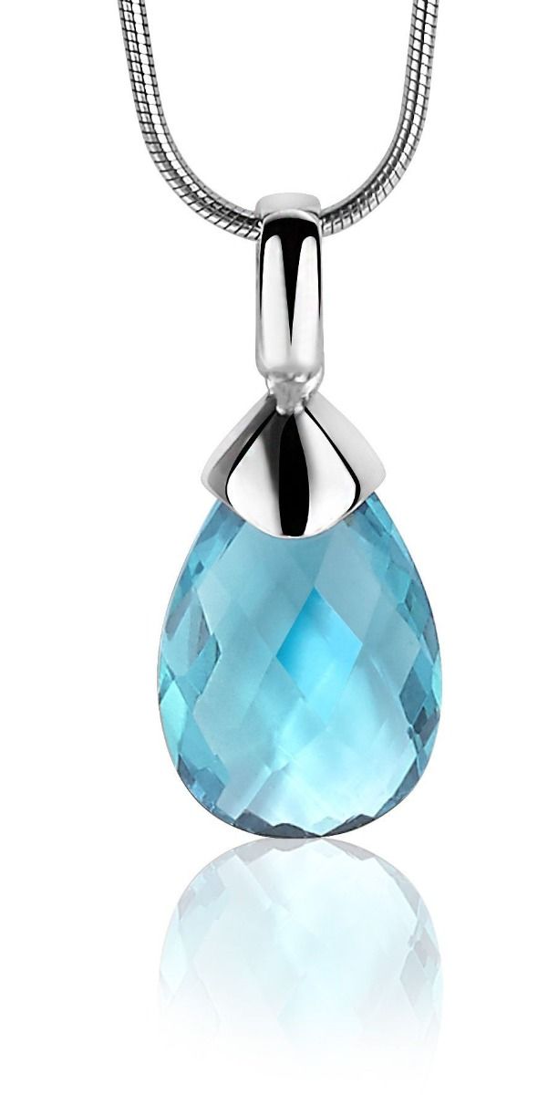 ZINZI Zilveren Hanger met Blauwe Zirkonia - ZIH1171T