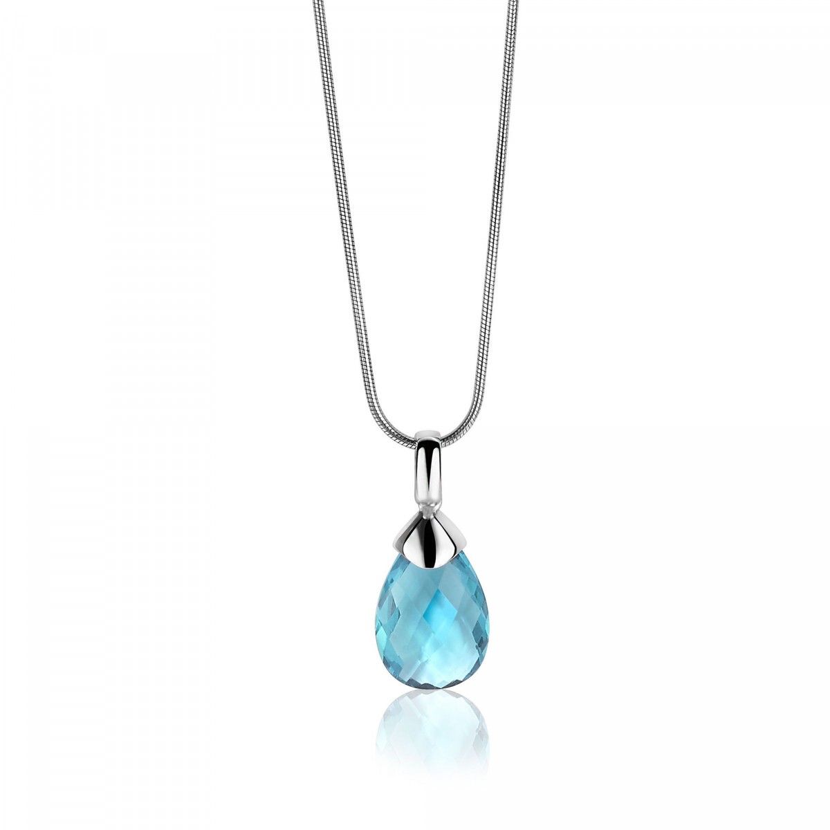 ZINZI Zilveren Hanger met Blauwe Zirkonia - ZIH1171T