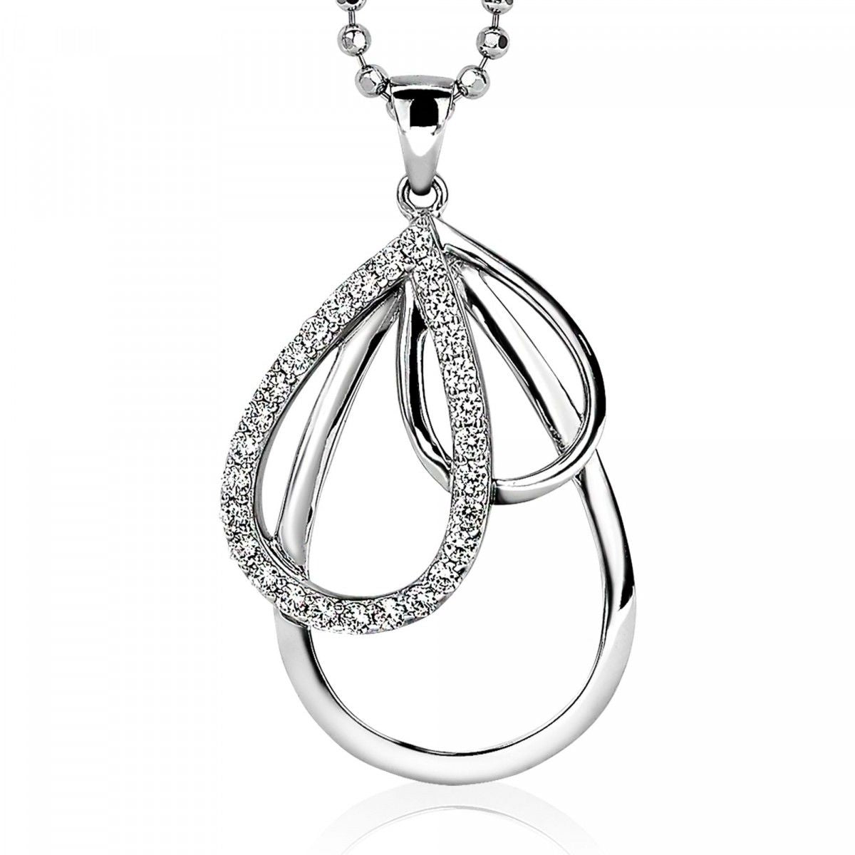ZINZI Zilveren Hanger met Witte Zirkonia - ZIH1369