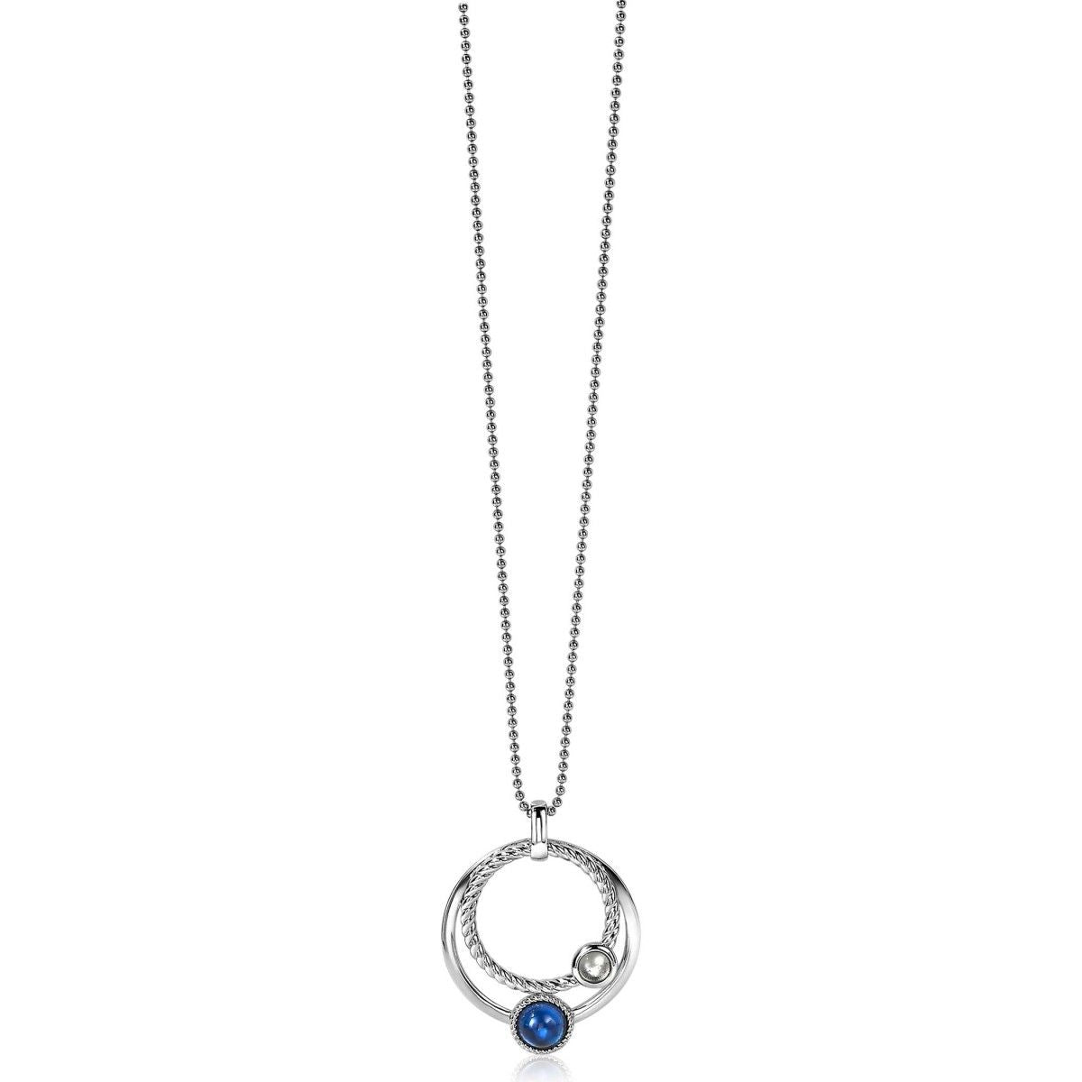 ZINZI Zilveren Hanger met Zirkonia 32mm blauw - ZIH1963
