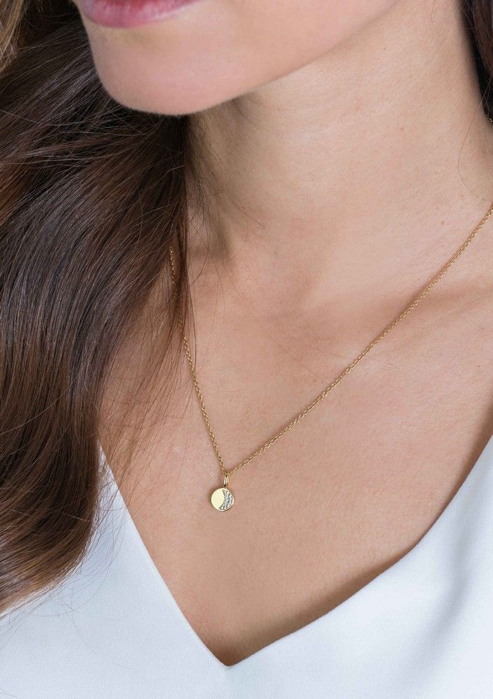 ZINZI Verguld Zilveren Hanger met Witte Zirkonia - ZIH2067G