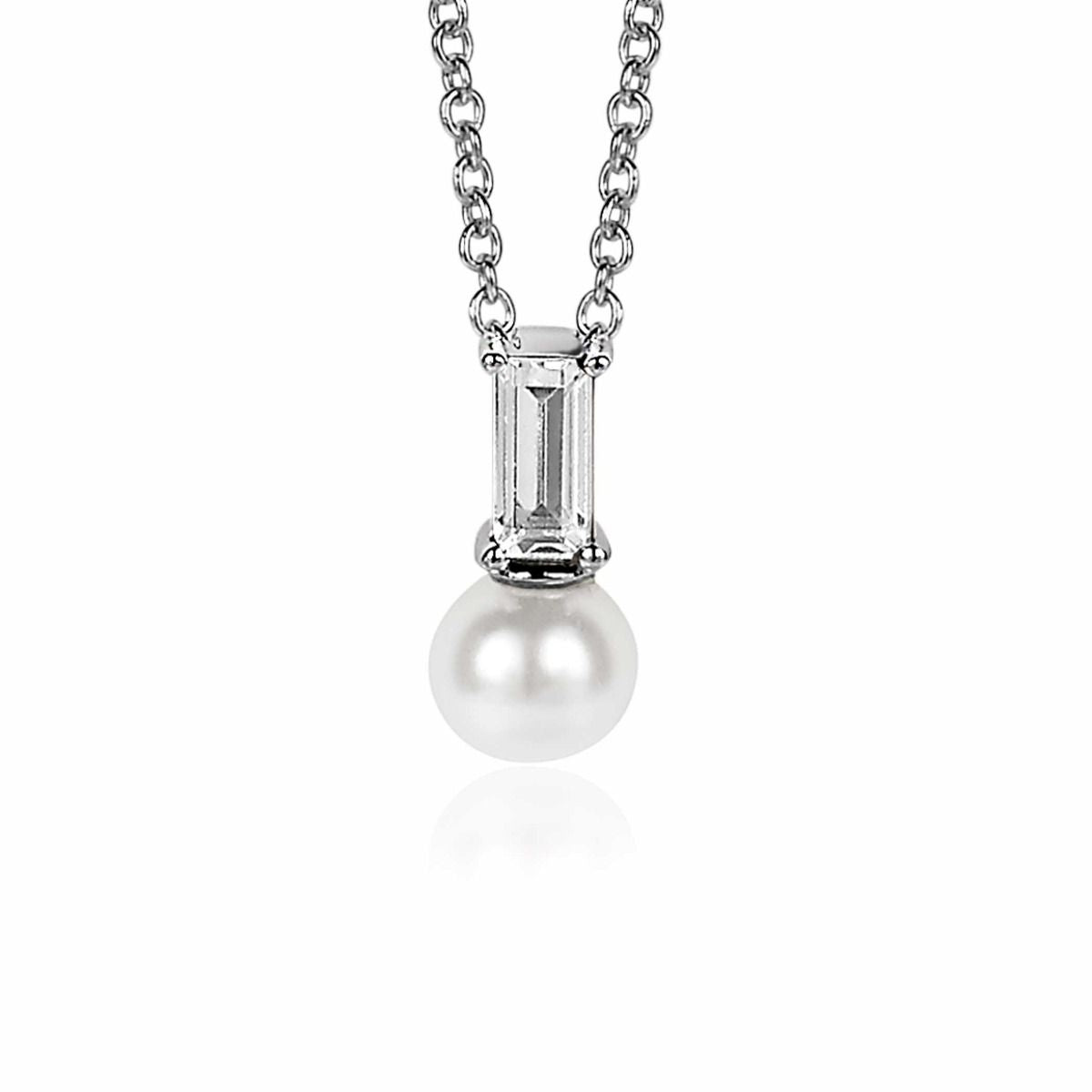 ZINZI Zilveren Hanger met Witte Zirkonia - ZIH2135