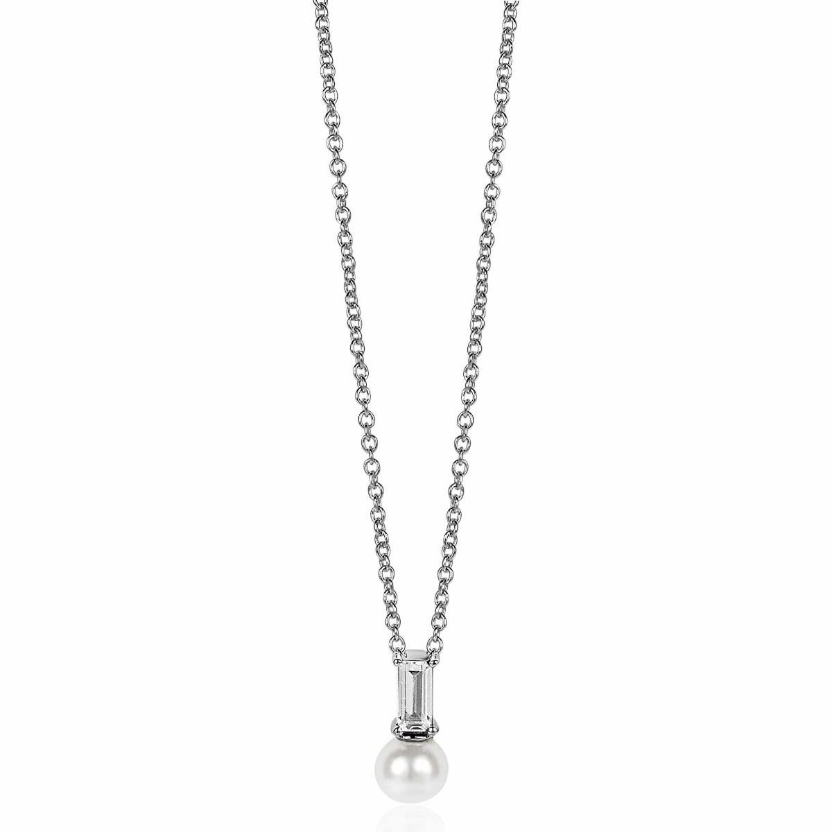 ZINZI Zilveren Hanger met Witte Zirkonia - ZIH2135
