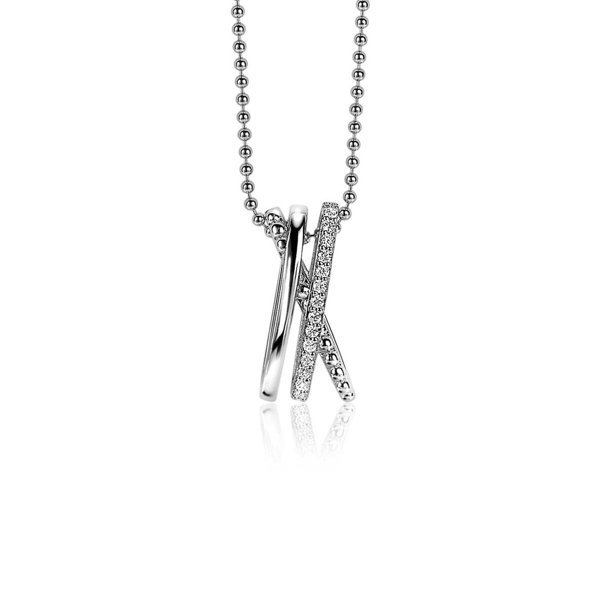 ZINZI Zilveren Hanger met Witte Zirkonia - ZIH2141