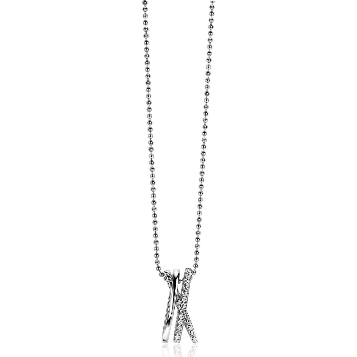 ZINZI Zilveren Hanger met Witte Zirkonia - ZIH2141