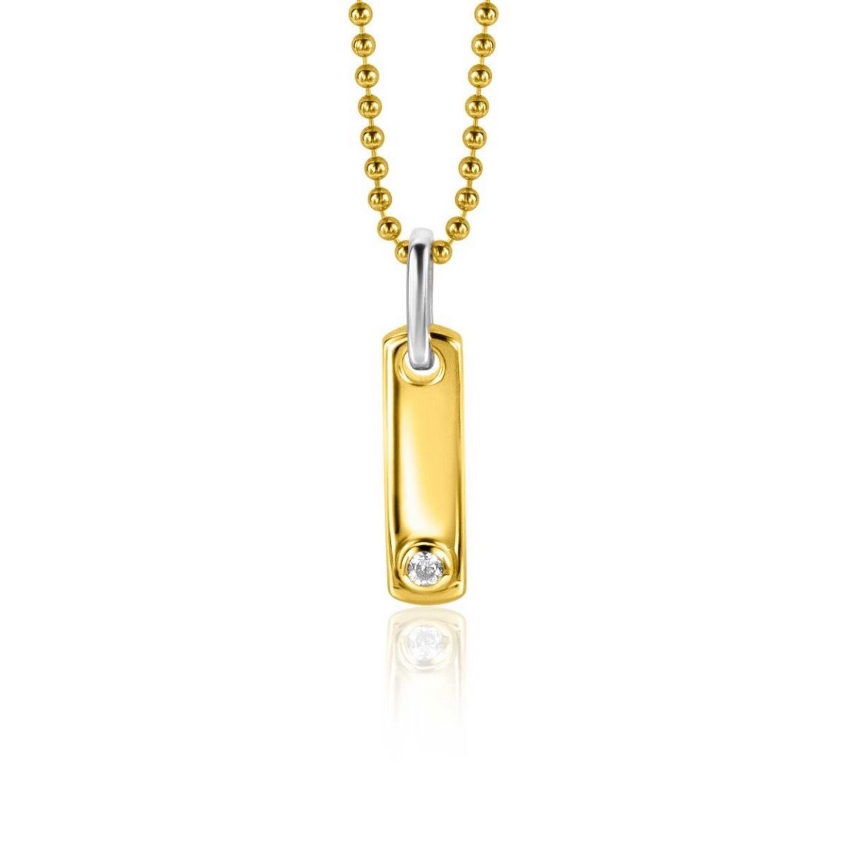 ZINZI Verguld Zilveren Hanger met Witte Zirkonia - ZIH2298