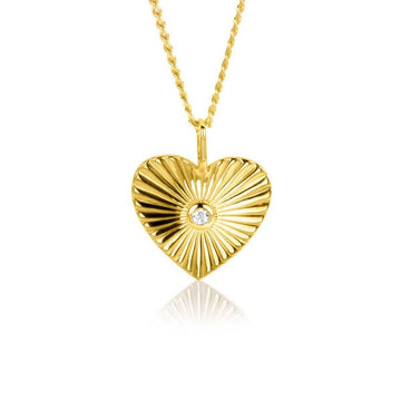 Zinzi gold plated zilveren hanger hart met zonnestralen en witte zirkonia 20mm ZIH2305, exclusief en kwalitatief hoogwaardig. Ontdek nu!