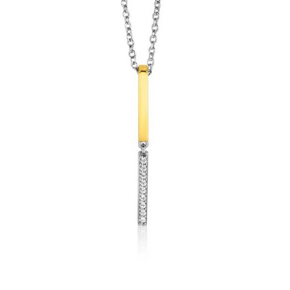 ZINZI Verguld Zilveren Hanger met Witte Zirkonia - ZIH2325