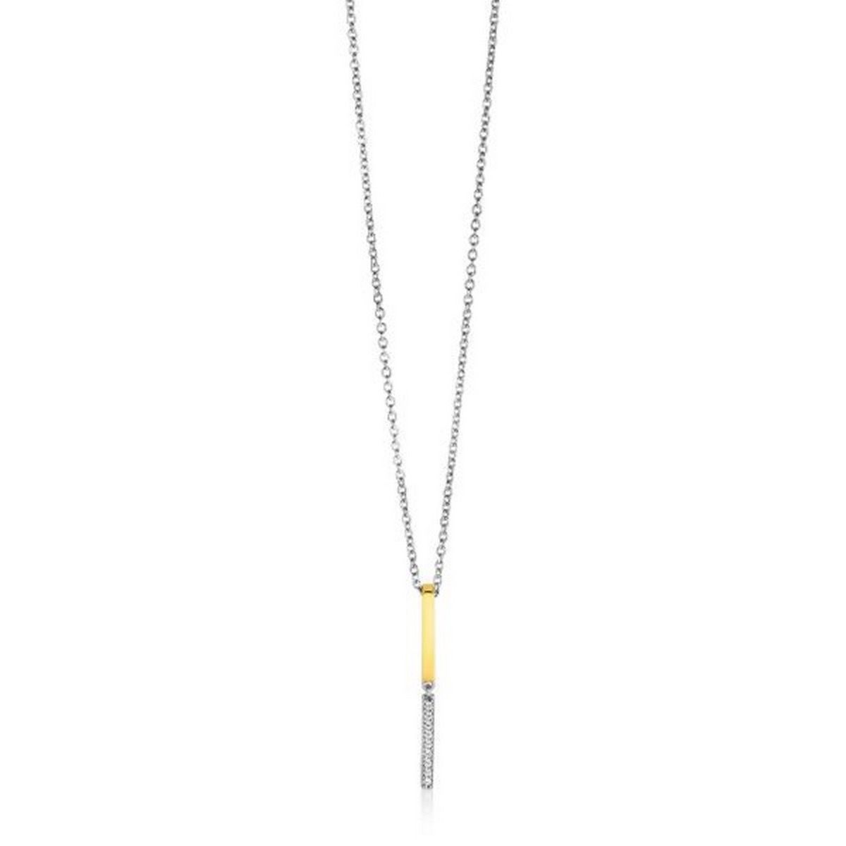 ZINZI Verguld Zilveren Hanger met Witte Zirkonia - ZIH2325