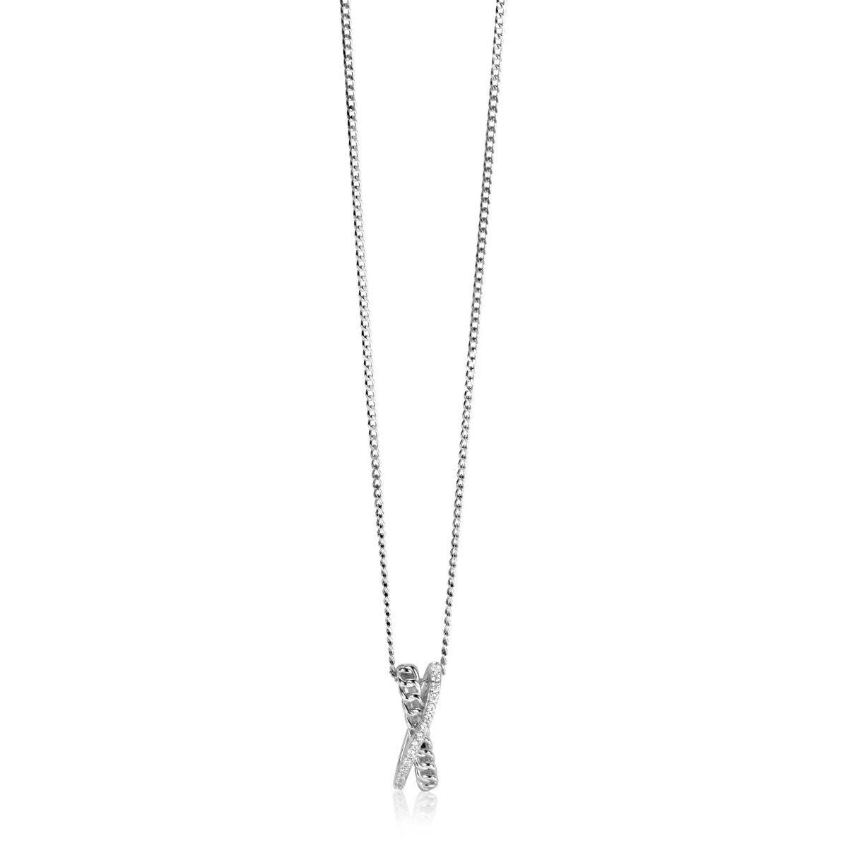 ZINZI Zilveren Hanger met Witte Zirkonia - ZIH2326
