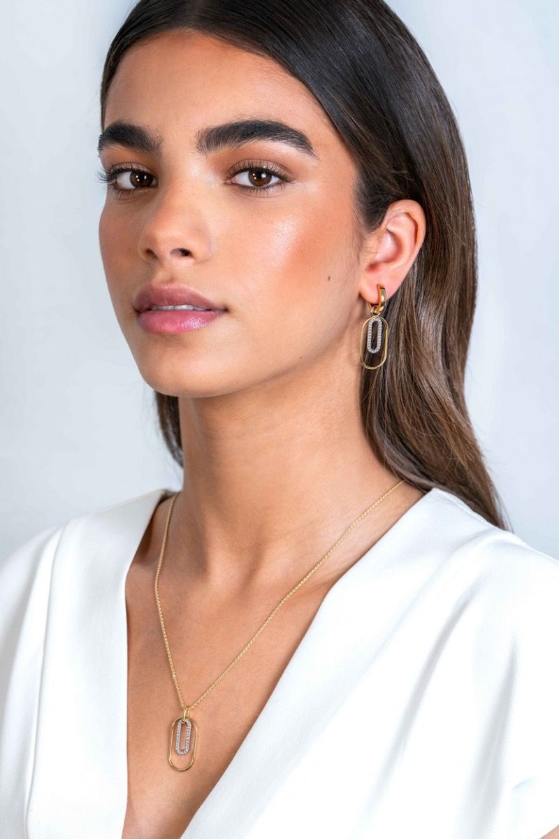 ZINZI Verguld Zilveren Hanger met Witte Zirkonia - ZIH2329