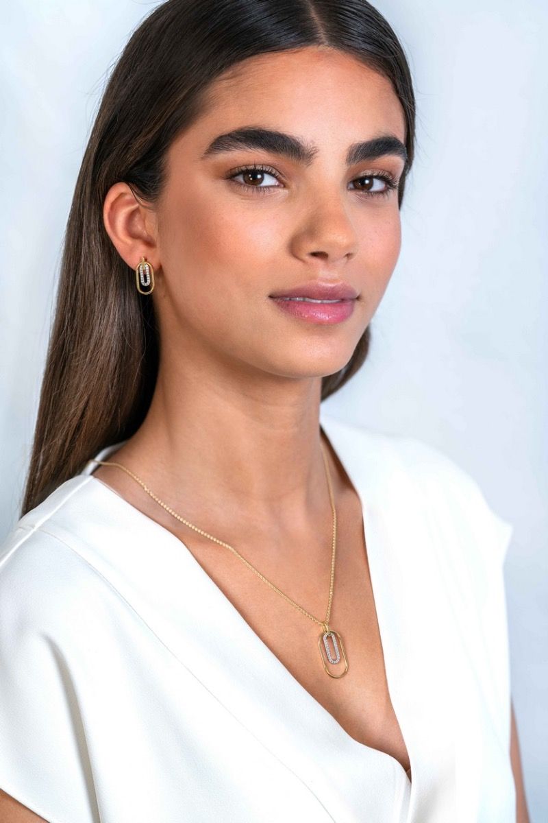 ZINZI Verguld Zilveren Hanger met Witte Zirkonia - ZIH2329