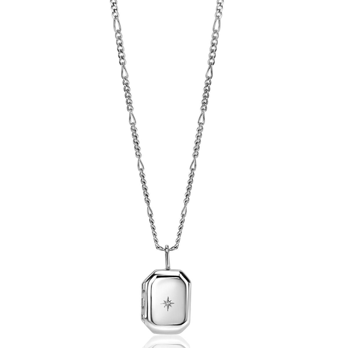 ZINZI Zilveren Ketting met Witte Zirkonia - ZIH2425