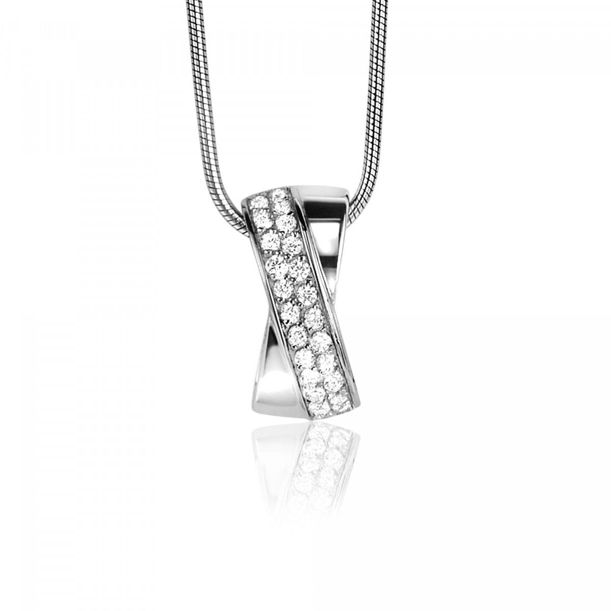 ZINZI Zilveren Hanger met Witte Zirkonia - ZIH804