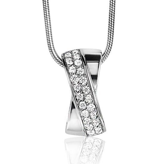 ZINZI Zilveren Hanger met Witte Zirkonia - ZIH804