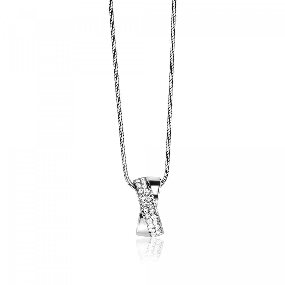 ZINZI Zilveren Hanger met Witte Zirkonia - ZIH804