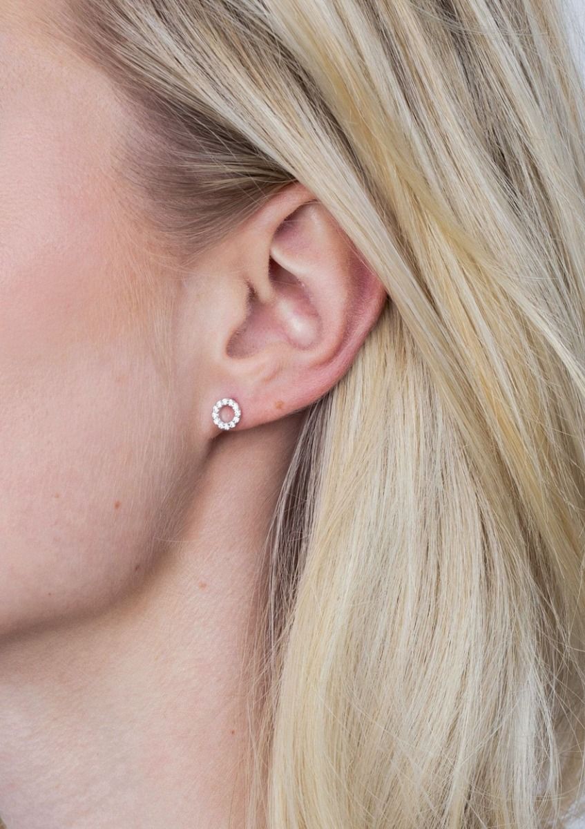 ZINZI Zilveren Oorknoppen met Witte Zirkonia - ZIO1063