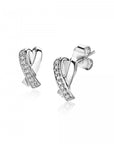 Zinzi zilveren cross-over oorknoppen wit ZIO1625, exclusief en kwalitatief hoogwaardig. Ontdek nu!