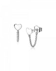 Zinzi zilveren oorknoppen met ketting hart ZIO1686, exclusief en kwalitatief hoogwaardig. Ontdek nu!