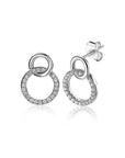 Zinzi zilveren oorknoppen 2 open rondjes verbonden wit ZIO1782, exclusief en kwalitatief hoogwaardig. Ontdek nu!