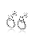 Zinzi zilveren oorknoppen 2 open rondjes verbonden wit ZIO1782, exclusief en kwalitatief hoogwaardig. Ontdek nu!