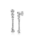 Zinzi zilveren oorsieraden 25mm witte zirkonia's aan schakelkettinkje ZIO1962, exclusief en kwalitatief hoogwaardig. Ontdek nu!