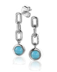 Zinzi zilveren oorsieraden 20mm paperclip schakel turquoise blauw ZIO2173, exclusief en kwalitatief hoogwaardig. Ontdek nu!