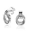 Zinzi zilveren oorstekers 13mm met elkaar verbonden ronde vormen glad en witte zirkonia ZIO2266, exclusief en kwalitatief hoogwaardig. Ontdek nu!