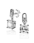 Zinzi zilveren oorstekers met vierkante witte zirkonia en pavé zettingen 15mm ZIO2268, exclusief en kwalitatief hoogwaardig. Ontdek nu!