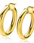Zinzi gold plated zilveren gladde oorringen 38x6mm rond ZIO2279G, exclusief en kwalitatief hoogwaardig. Ontdek nu!