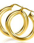 Zinzi gold plated zilveren gladde oorringen 38x6mm rond ZIO2279G, exclusief en kwalitatief hoogwaardig. Ontdek nu!