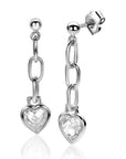 Zinzi zilveren oorstekers 27mm met paperclip schakels en hart wit zirkonia ZIO2303, exclusief en kwalitatief hoogwaardig. Ontdek nu!
