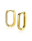 Zinzi gold plated zilveren luxe oorringen ovale vorm 20mm zijkant witte zirkonia's ZIO2319Y, exclusief en kwalitatief hoogwaardig. Ontdek nu!