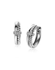 Zinzi zilveren multi-look oorringen met scharnier-sluiting, glad gedraaide buis met witte zirkonia's ZIO2324, exclusief en kwalitatief hoogwaardig. Ontdek nu!